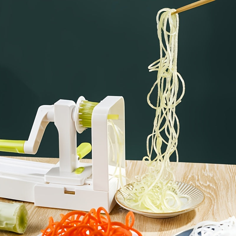 1pc Heavy-Duty Manual Spiral Slicer with Non-Slip Base