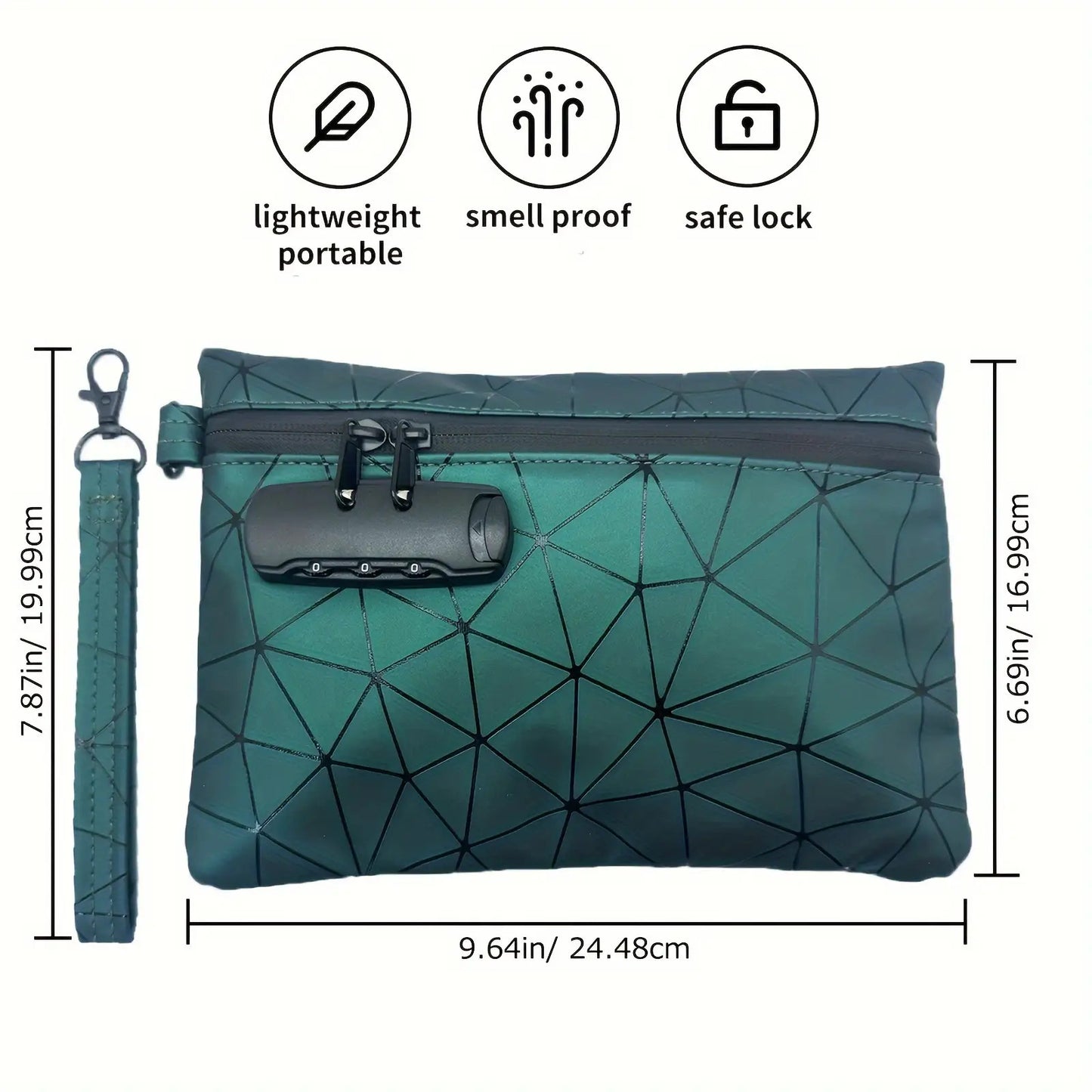 1pc Lockable Odor-Proof PU Pouch