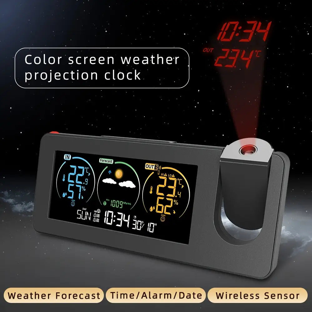 Multifunctional Electronic Projection Clock with Weather Station