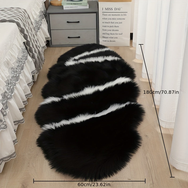Medium Pile Lightweight Fluffy Polyester Area Rug with Suede Backing