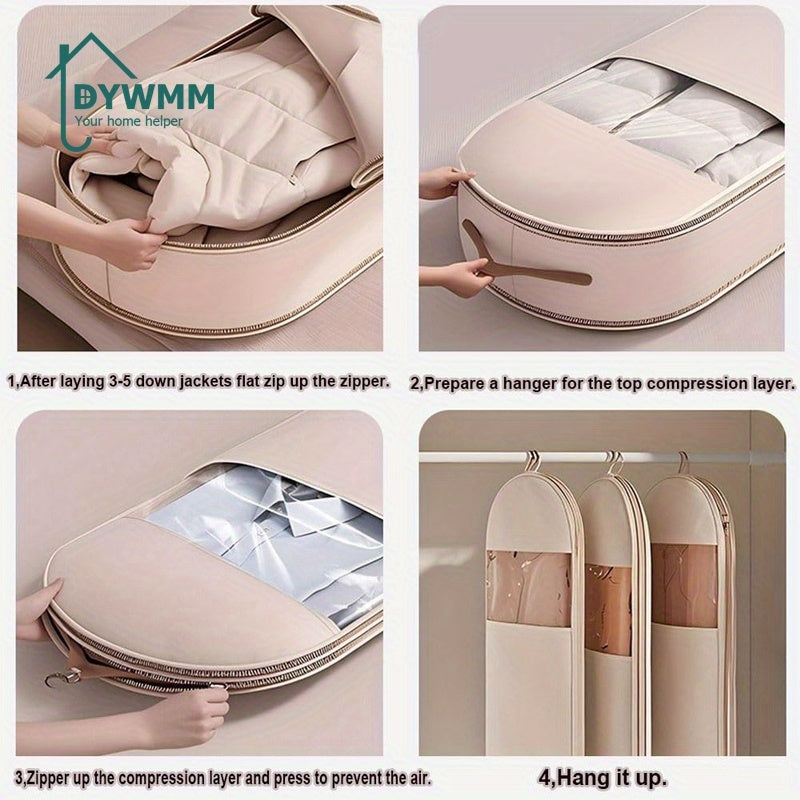 Space Saving Hanging Garment Bag with Self