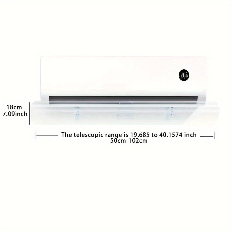 Retractable wall-mounted transparent air conditioner wind shield free of installation