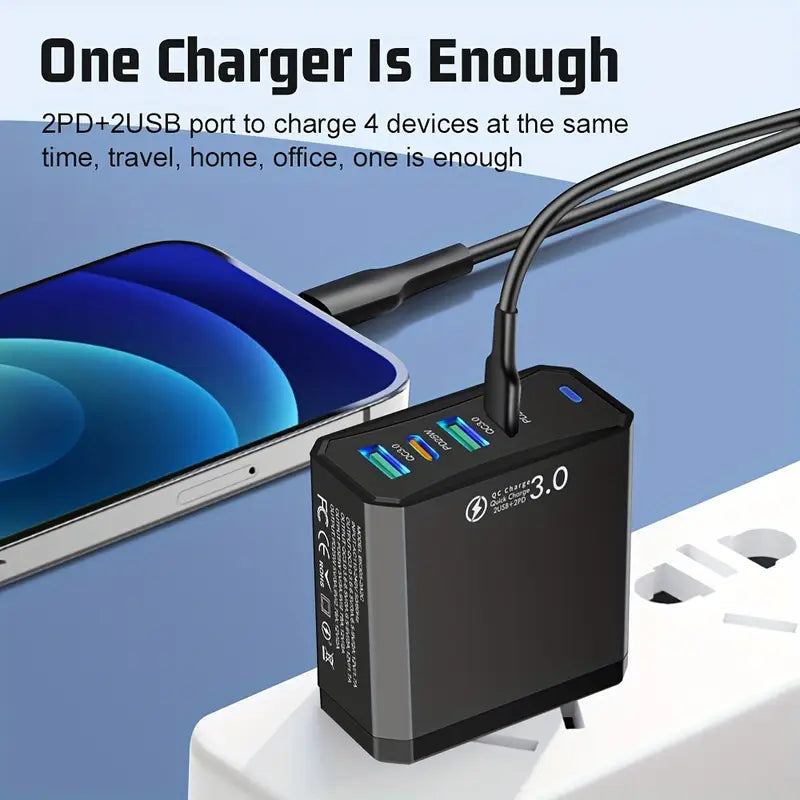 Super fast charging multi-port plug