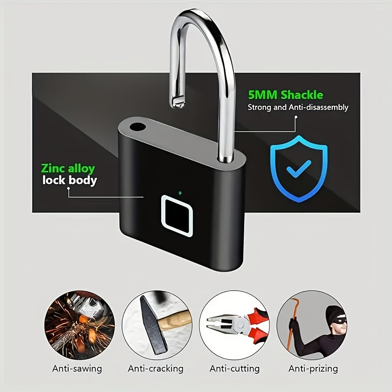 The brand-new upgraded USB Micro-B fingerprint padlock