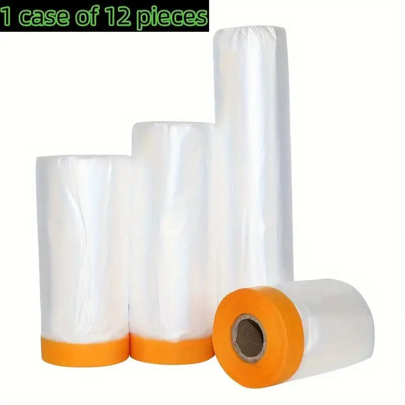 1 case of 12pcs wholesale Kraft Masking Film Pre-Adhesive Masking Paper Rolls