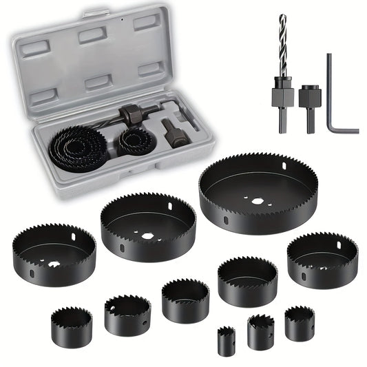 11pcs Carbon Steel Hole Saw Set