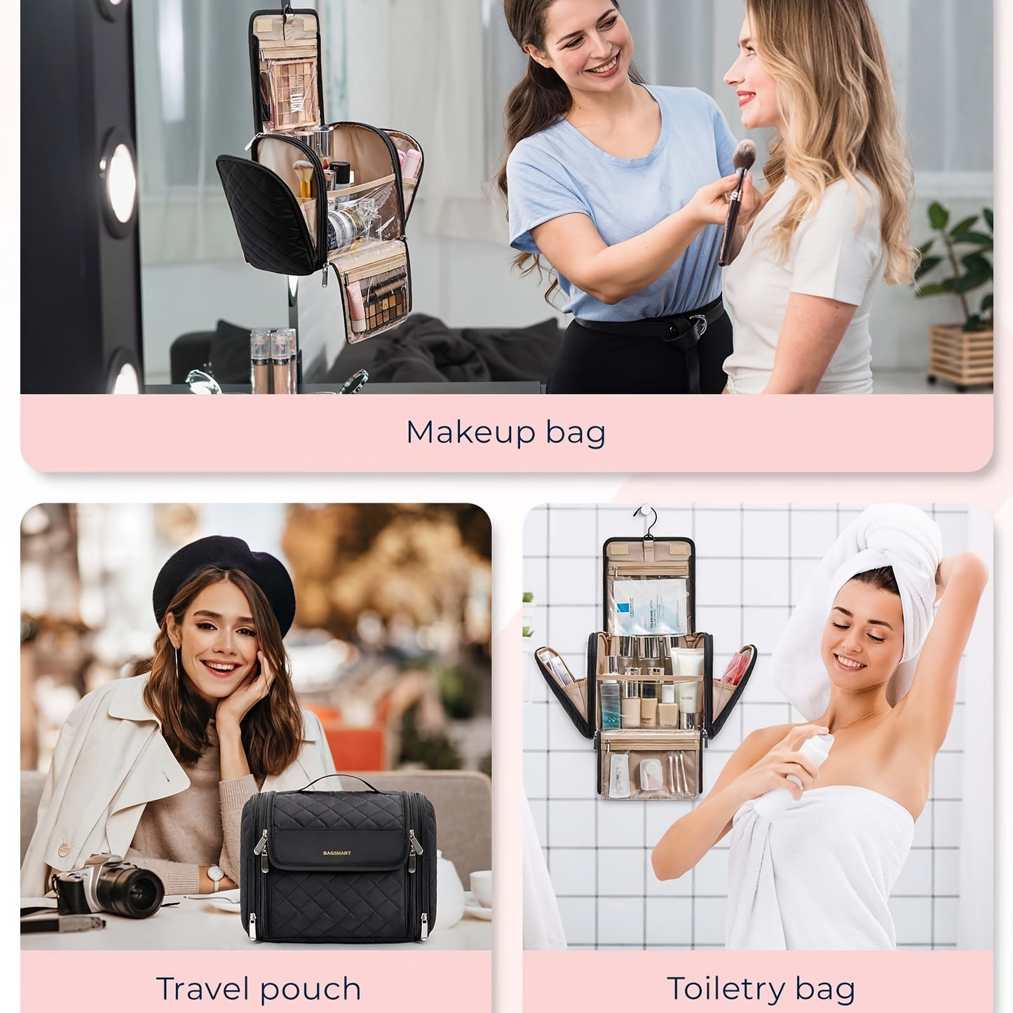 Thousand Fish Large Capacity Makeup Bag with Hanging Hook