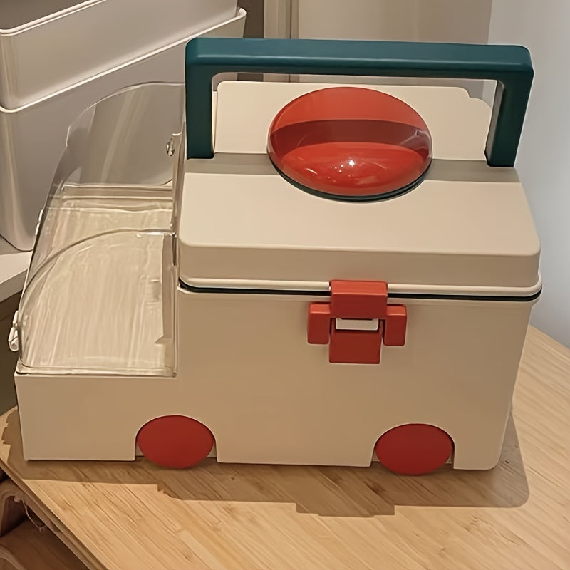 Large Capacity Ambulance-Shaped Storage Box with Lid
