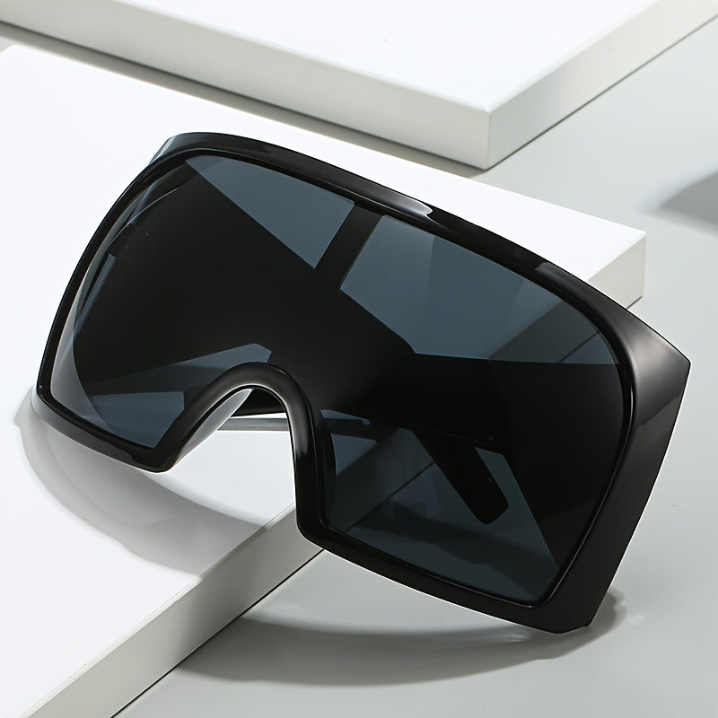 Retro Futuristic Oversized Men's Wrap-Around Fashion Glasses