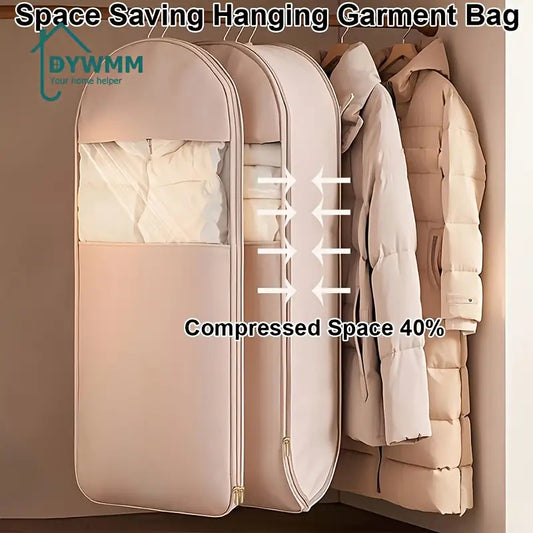 Space Saving Hanging Garment Bag with Self