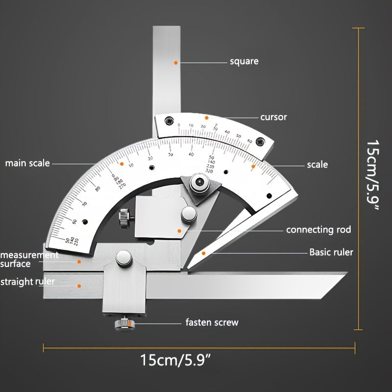 1Pc High Precision Universal Angle Ruler Measuring Instrument Tool