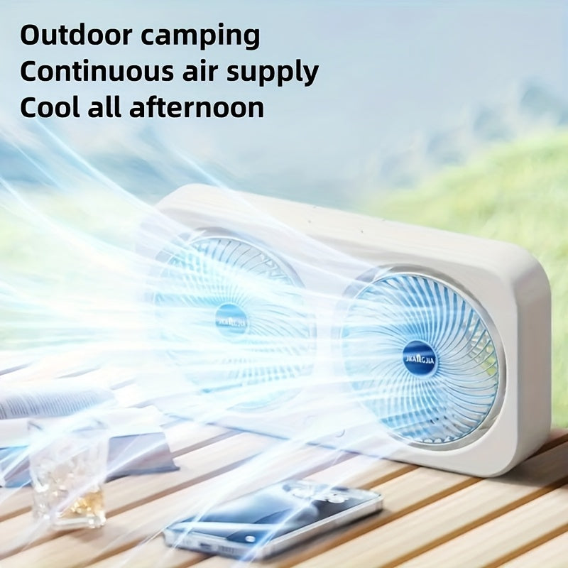 Rechargeable Dual Head Portable Table Fan
