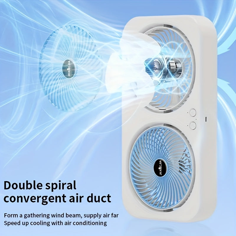 Rechargeable Dual Head Portable Table Fan