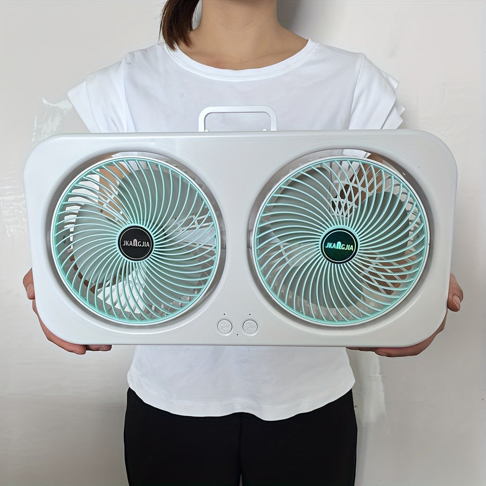 Rechargeable Dual Head Portable Table Fan