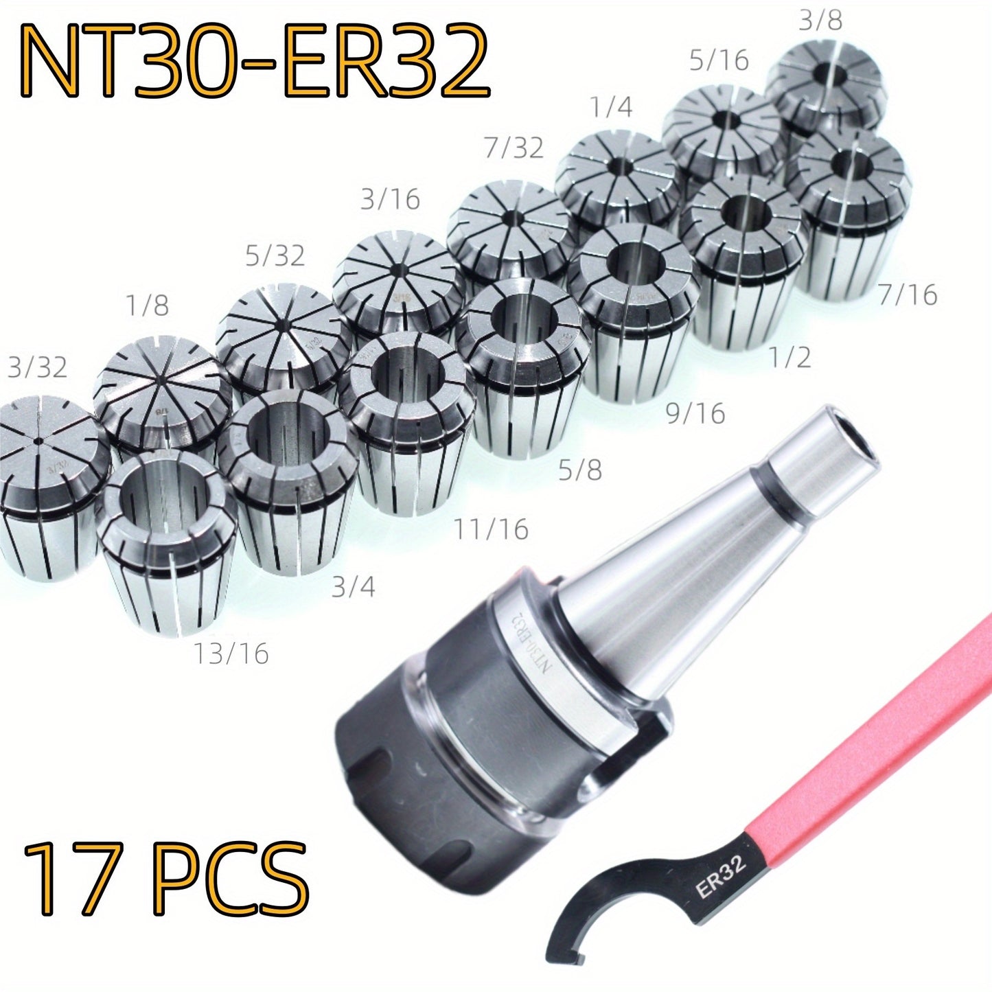 17 PCS milling machine tool holder NT30-ER32 set