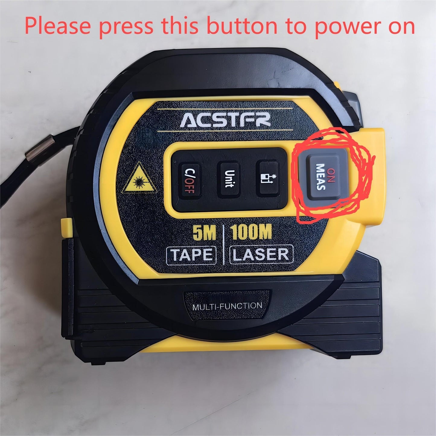 1pc Laser Tape Measure 3in 1 Digital Tape Measureteries