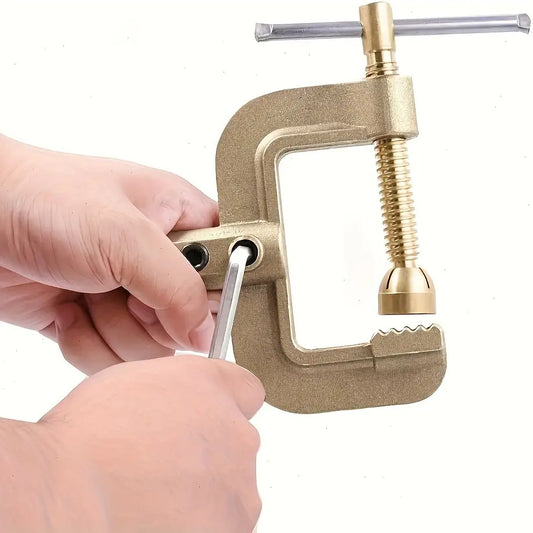 1-Pack 500A Heavy-Duty Solid Brass G-Type Welding Clamp