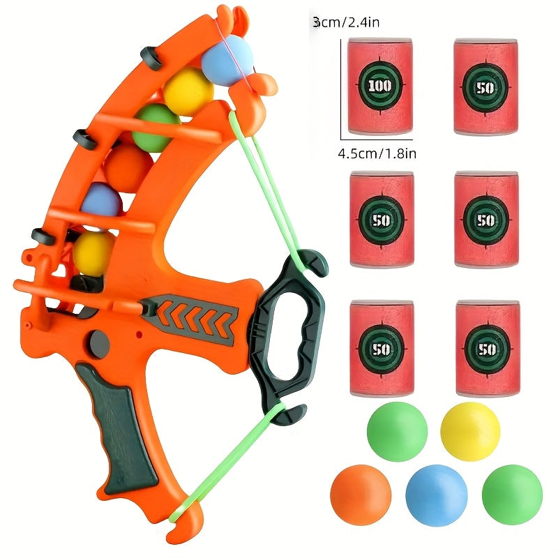 12pcs Blue and Green Interactive Archery Game Set with Colored Balls