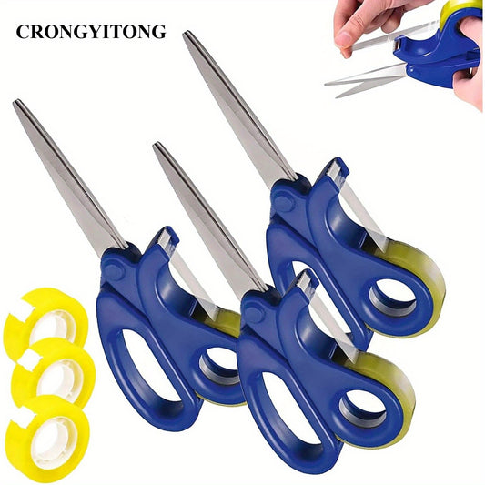 2-in-1 Scissors & Integrated Clear Tape Dispenser Cutter