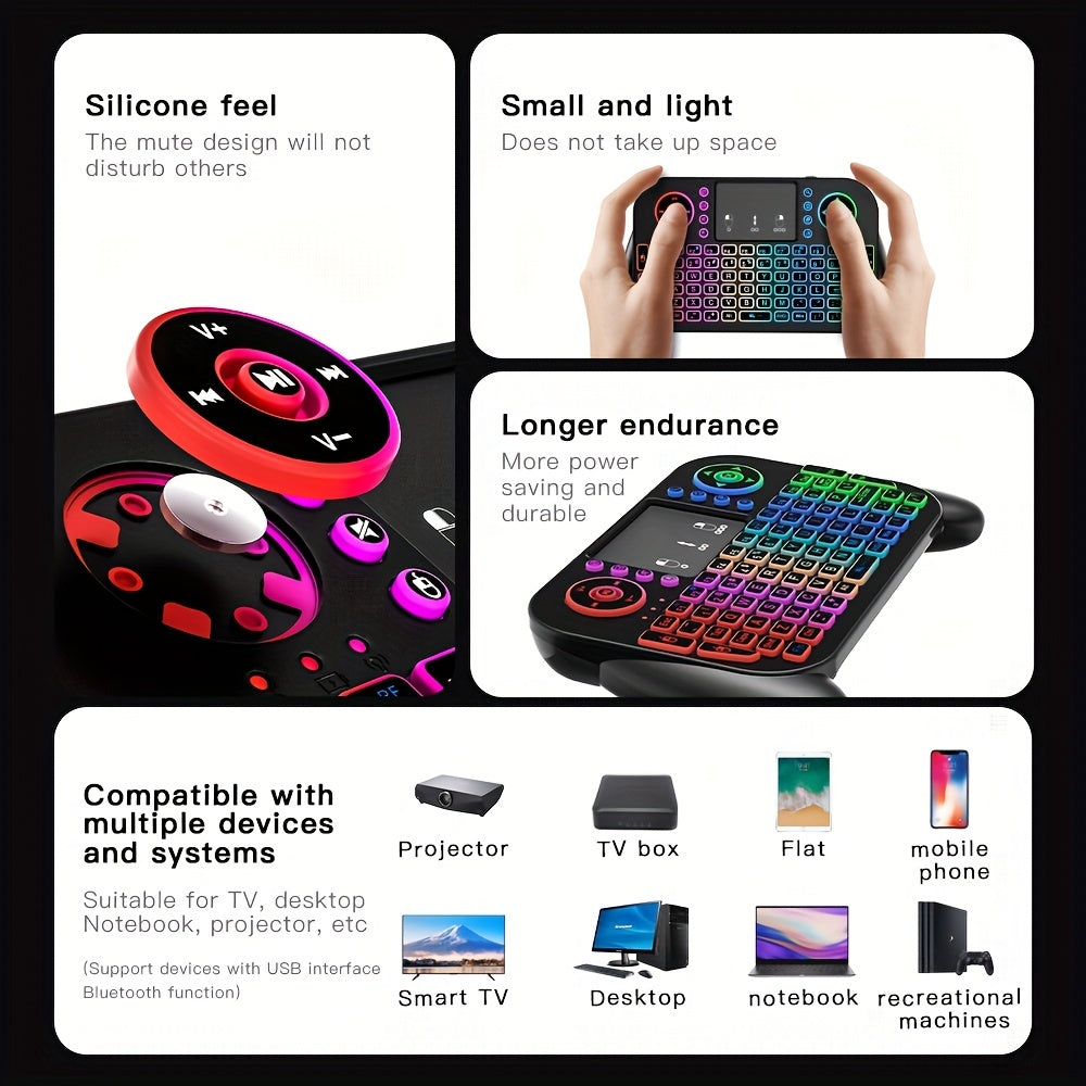 2.4GHz BT Dual-Mode Mini Keyboard with Touchpad