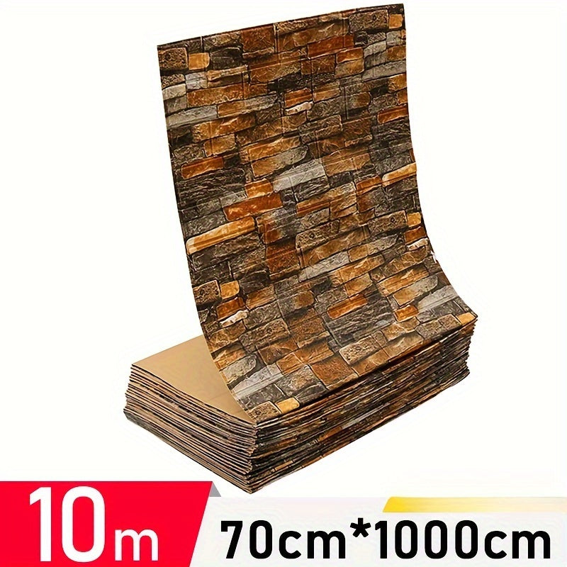 Retro 3D Wall Sticker, Imitation Brick Plane Furniture Sticker