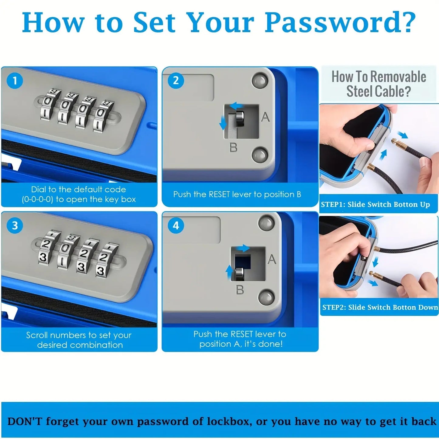 1pc Portable Beach Password Box