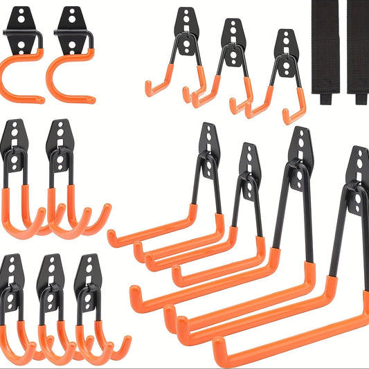 16-Piece Heavy-Duty Steel Garage Hooks
