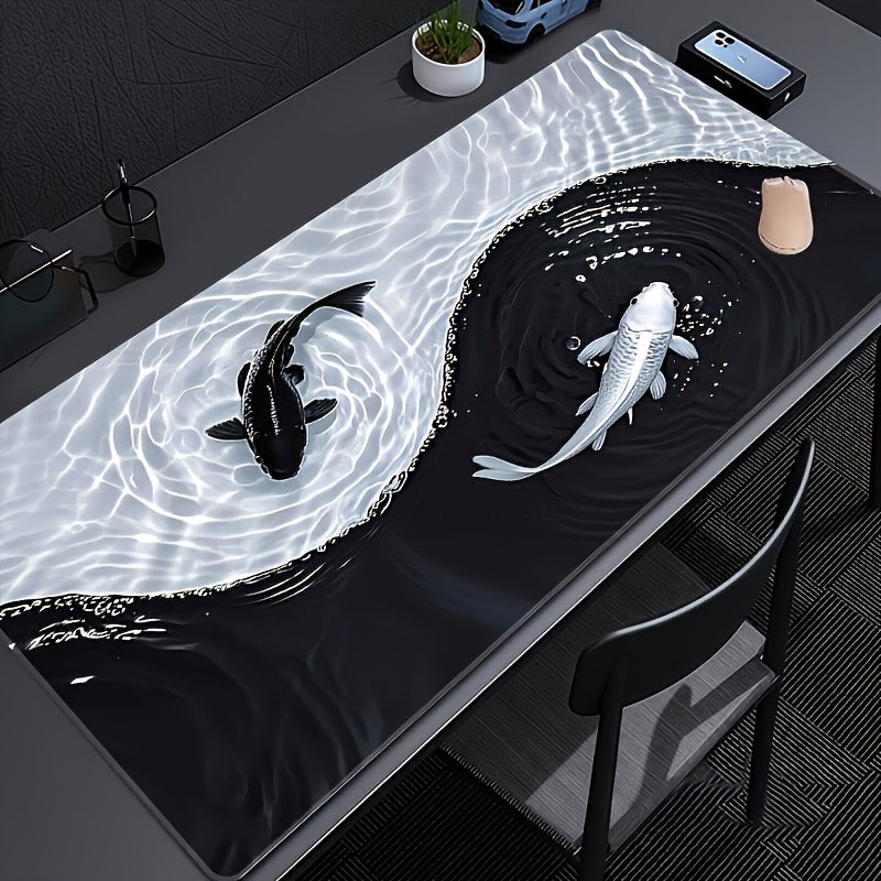 Stylish Black & White Waterproof Gaming Mouse Pad
