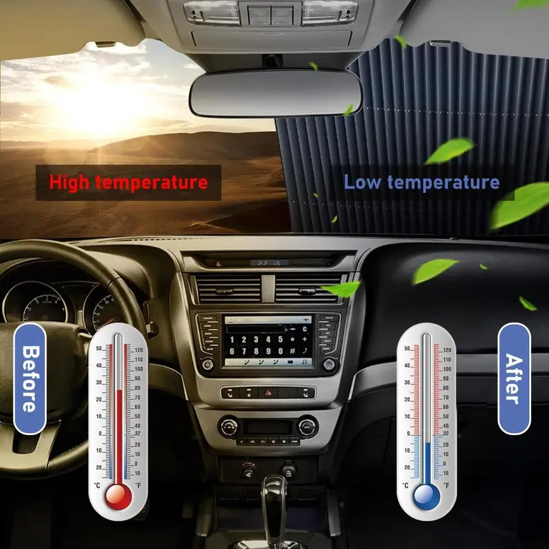1 piece of automatic retractable windshield sunshade