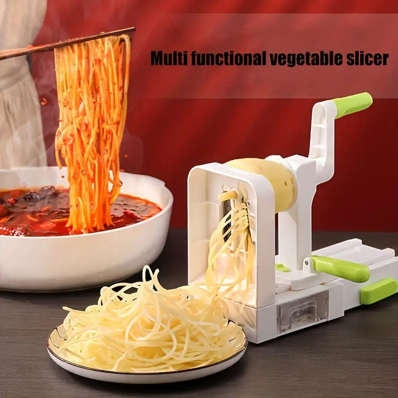 1pc Heavy-Duty Manual Spiral Slicer with Non-Slip Base