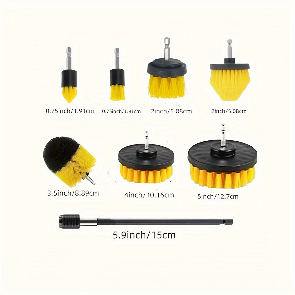 15pcs Electric Drill Brush Set with Extension Rod