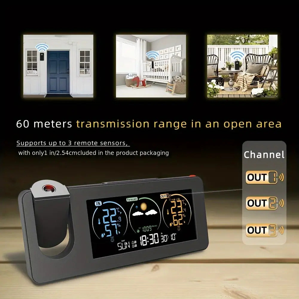 Multifunctional Electronic Projection Clock with Weather Station