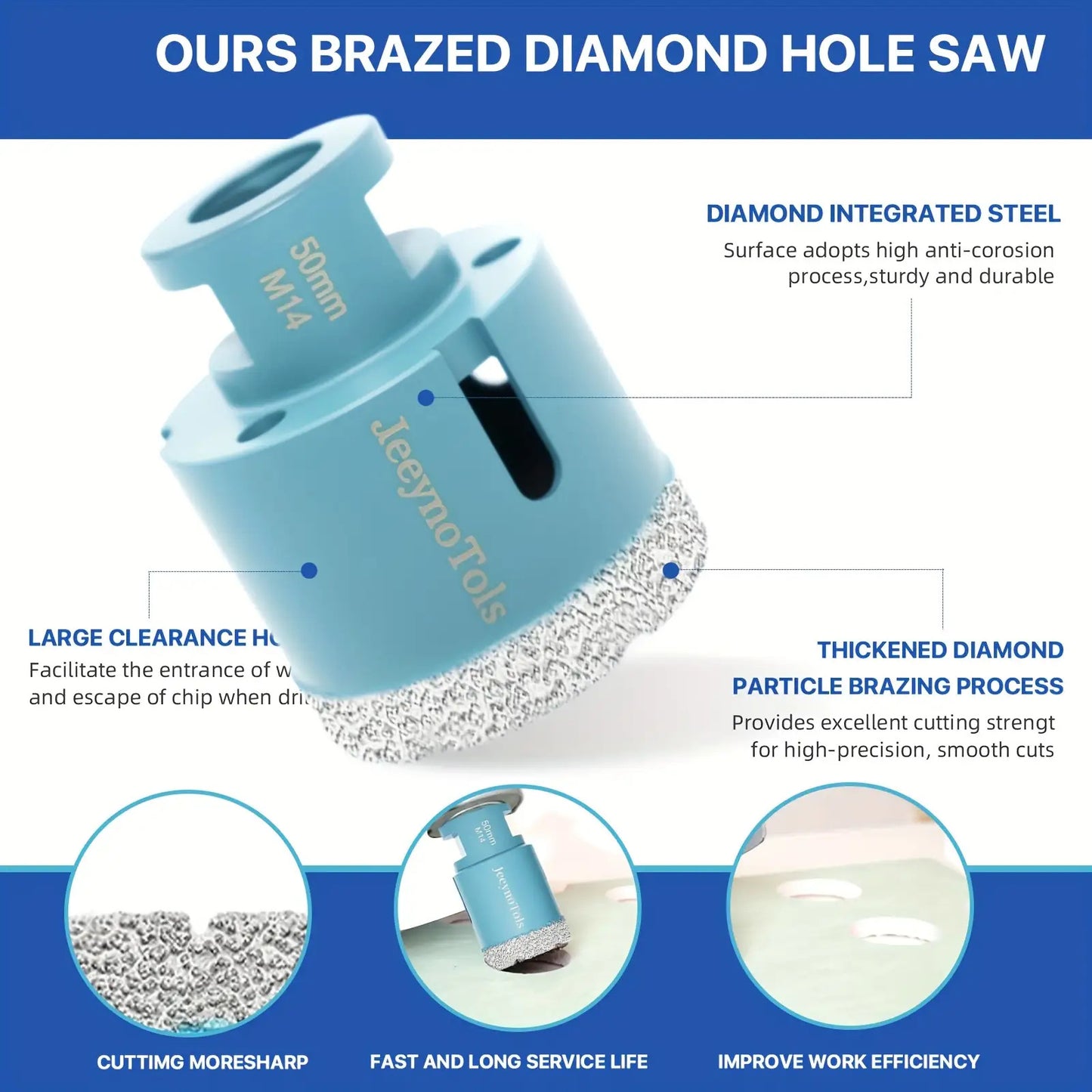 9pcs Diamond Tile Drill Bits Set
