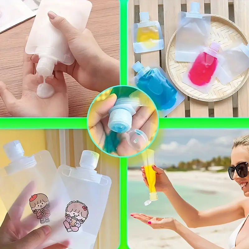 10Pcs Portable Plastic Cosmetic Squeeze Bag Suitable