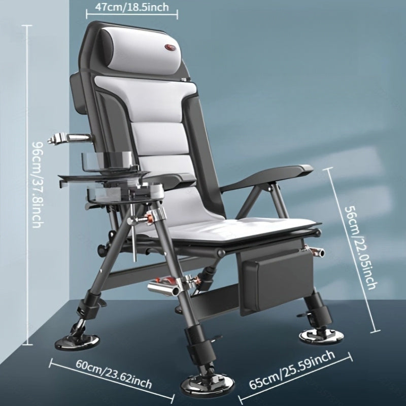 1pc Ergonomic Heavy Duty Stainless Steel Outdoor Fishing Chair