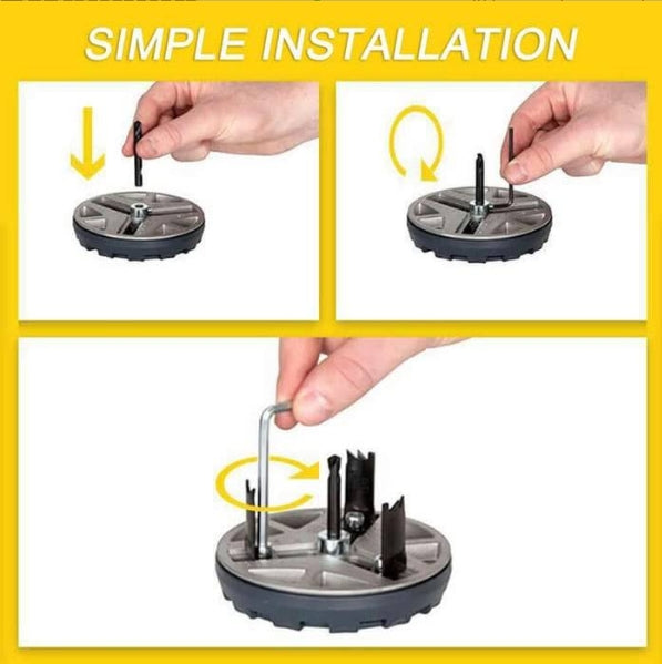 Adjustable Round Hole Saw Tool, Adjustable Hole Saw 1.8in to 5.1in Dia  Special note: This product does not include the machine, only the drill bit(Frame saw+6 Spare Tips)