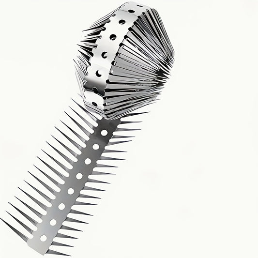 1 Roll Stainless Steel Anti-Climb Spikes - Heavy-Duty Rust-Resistant Barbed Wire