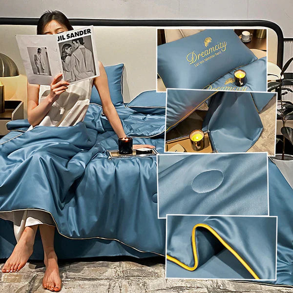 Simple Ice Silk Quilt(200*230cm)（With two pillowcases）