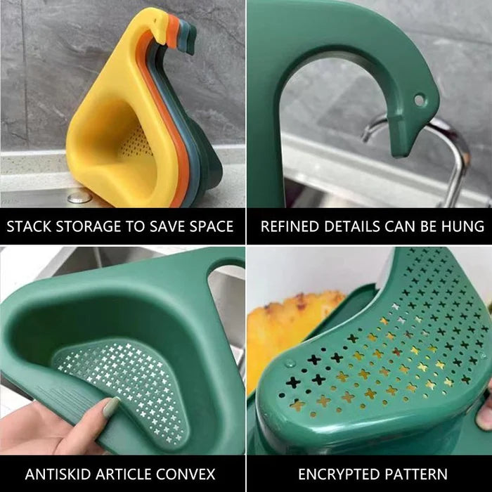 Kitchen Sink Drain Basket Swan Drain Rack (4-pack)