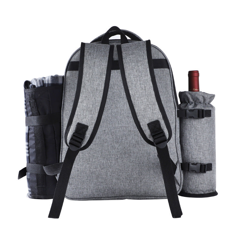 4-Person Picnic Backpack with Cooler Compartment