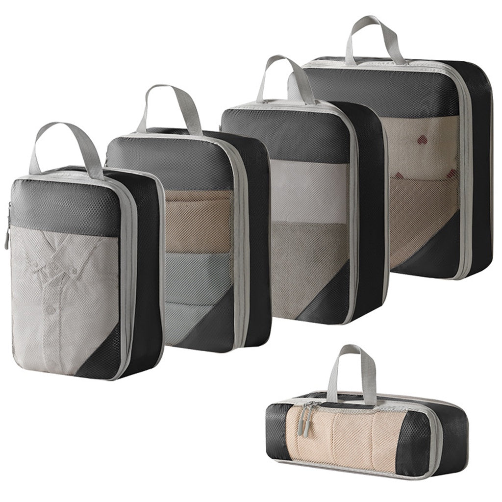 Set of 5 Luggage Organizer Packing Cubes Travel Clothes Storage Bag