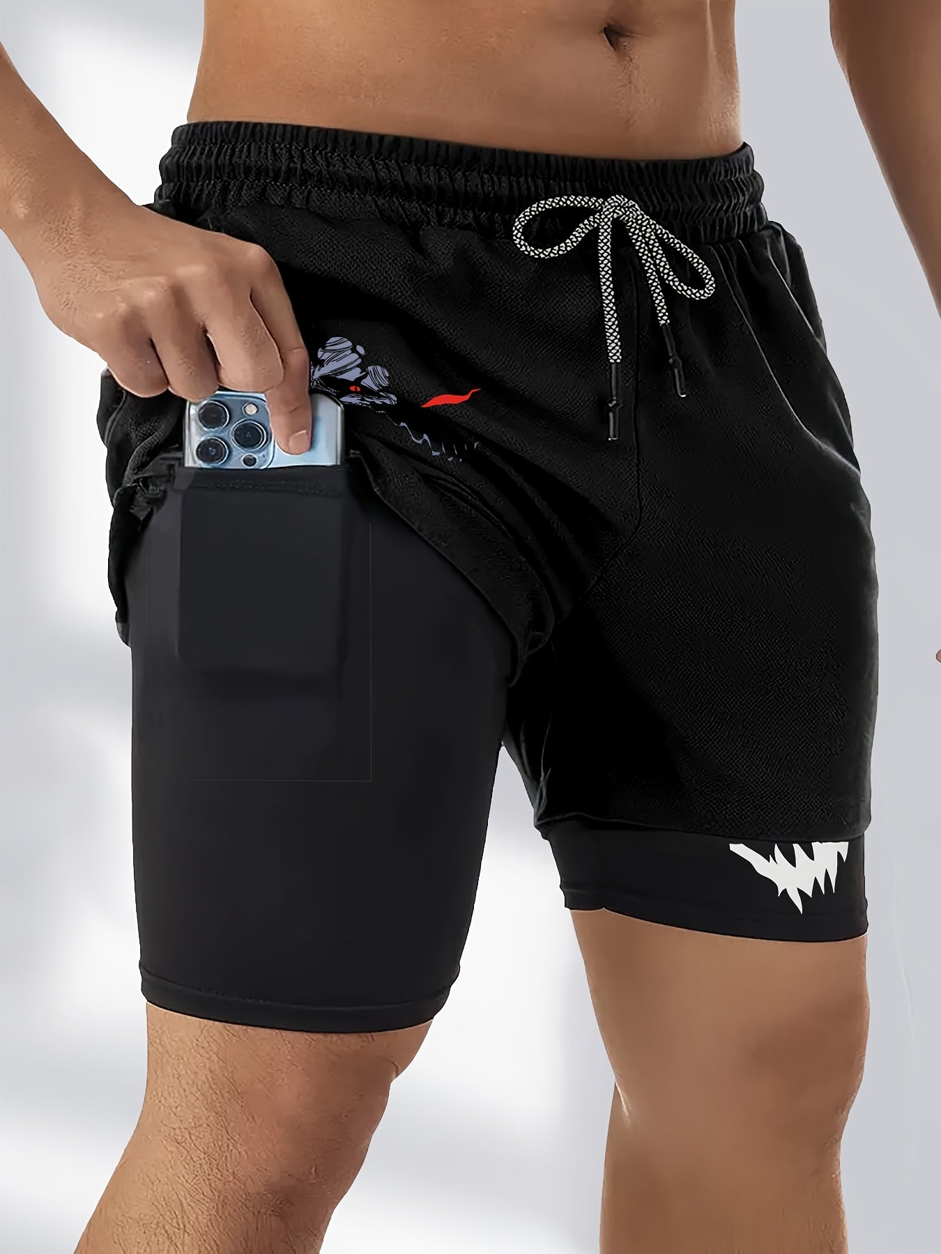2-Pack Men's 2in1 Double Layer Shorts