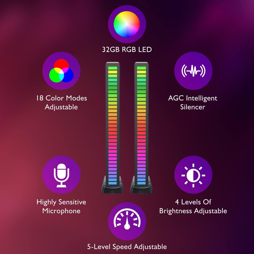 Wireless Sound Activated RGB Light Bar