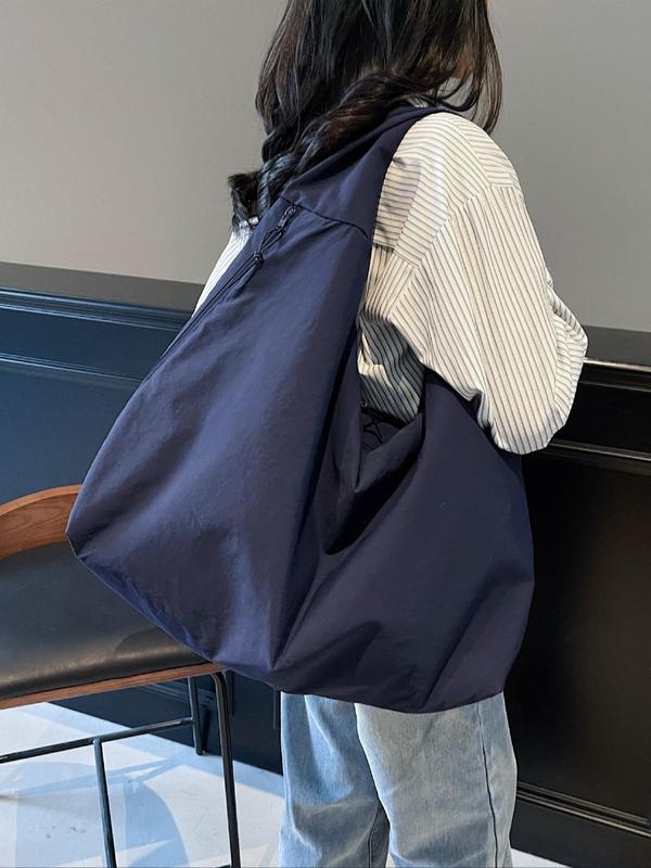 Women's Solid Color Textured Draped Tote Bag