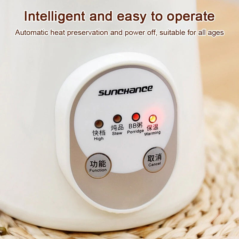 Ceramic Mini Electric Cup Soup with Dual-Mode Insulatio