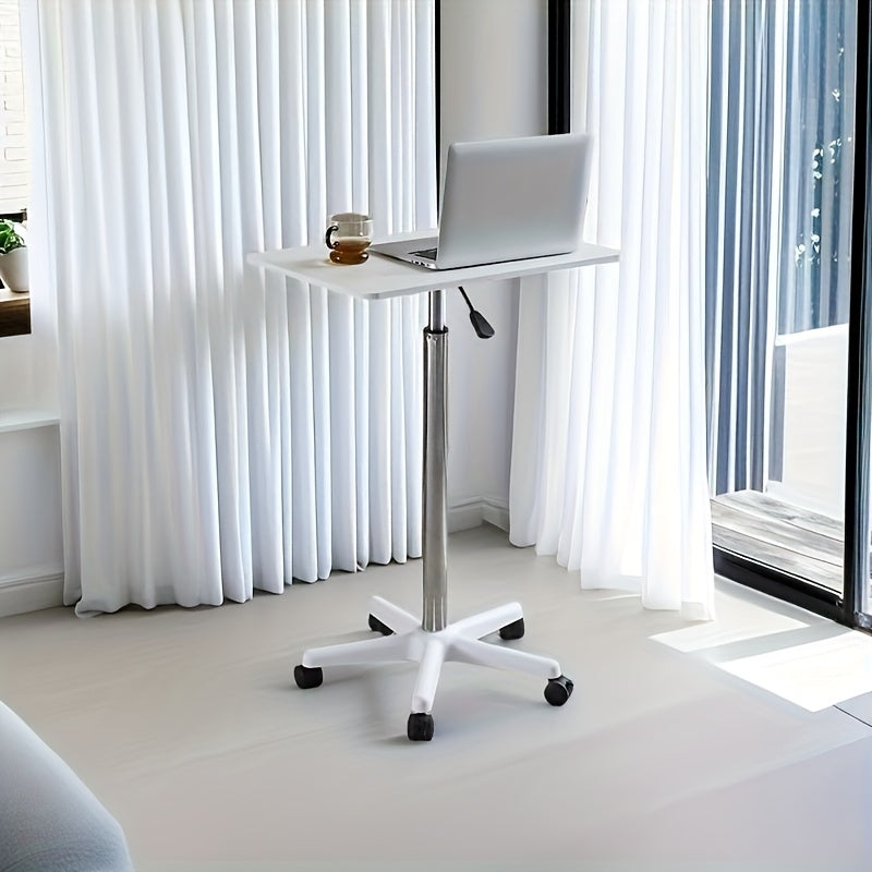 Adjustable Height Mobile Laptop Desk with Wheels