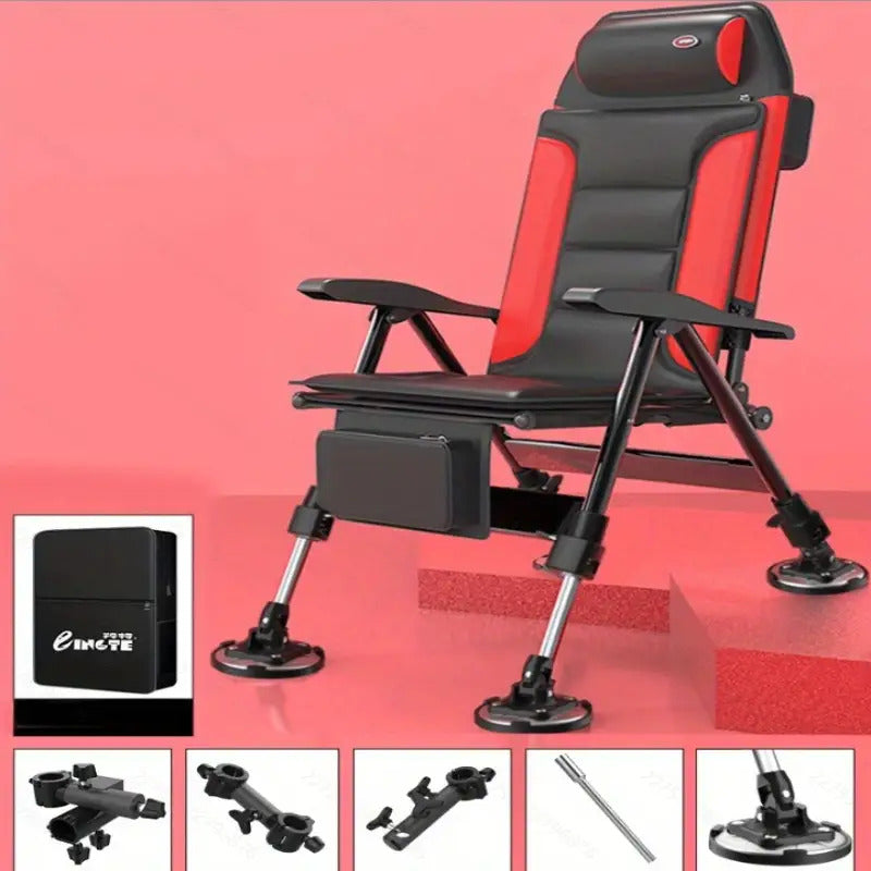 1pc Ergonomic Heavy Duty Stainless Steel Outdoor Fishing Chair