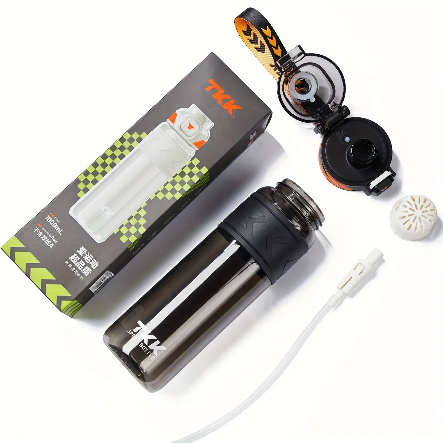 Portable Water Bottle with Straw Lid Straw Filter