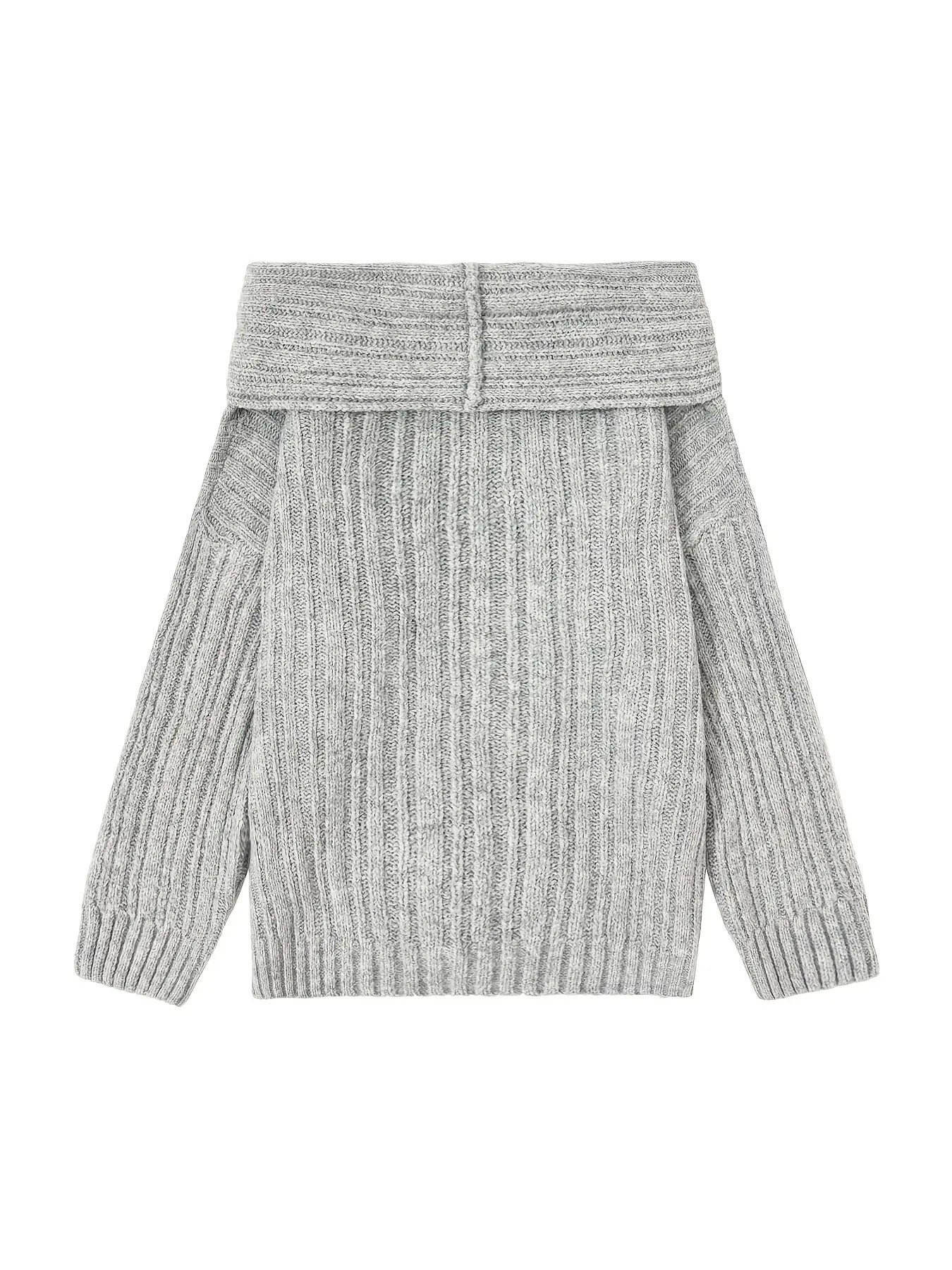 Women's Elegant Off-Shoulder Boat Neck Sweater