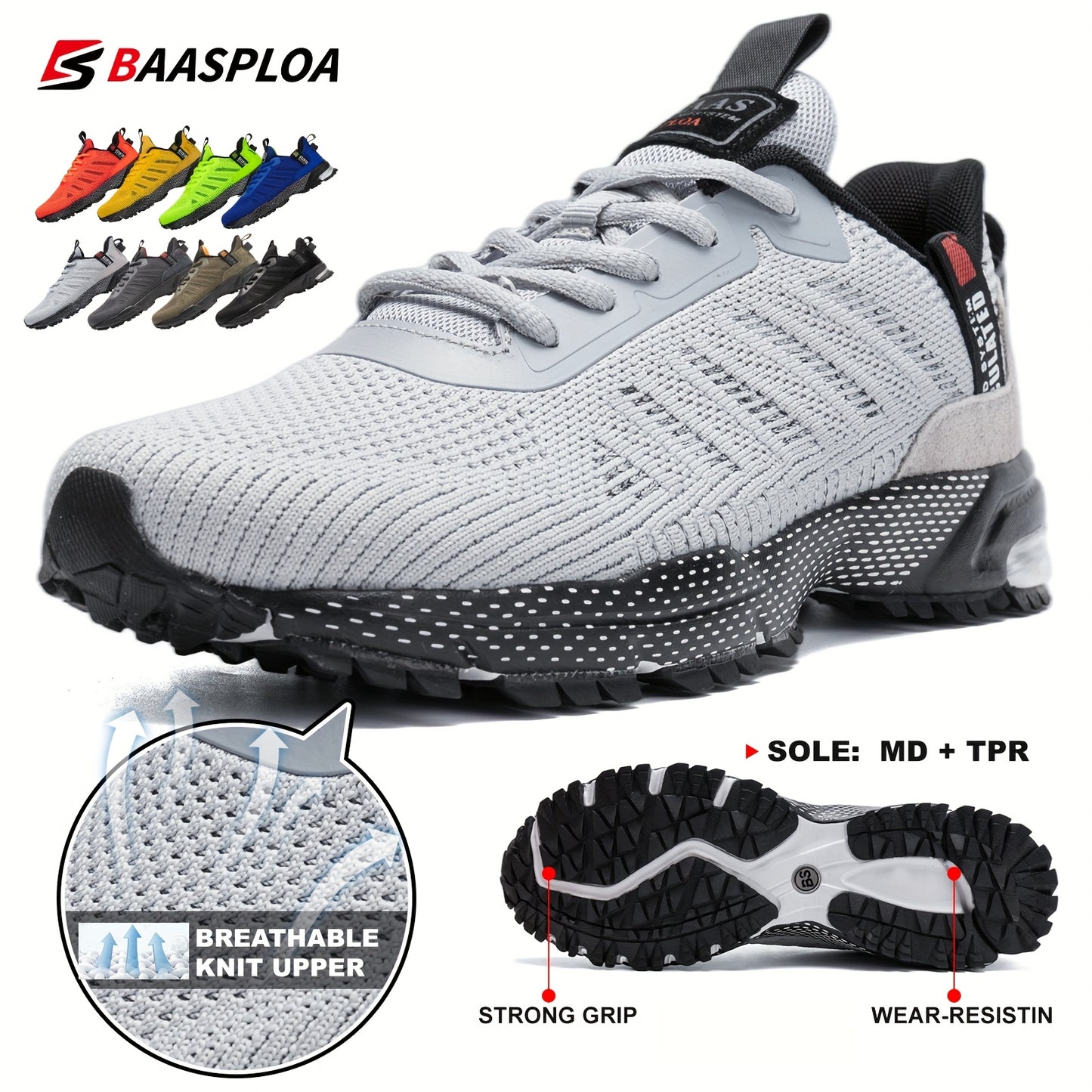 Men's casual sports shoes knitted fabric breathable
